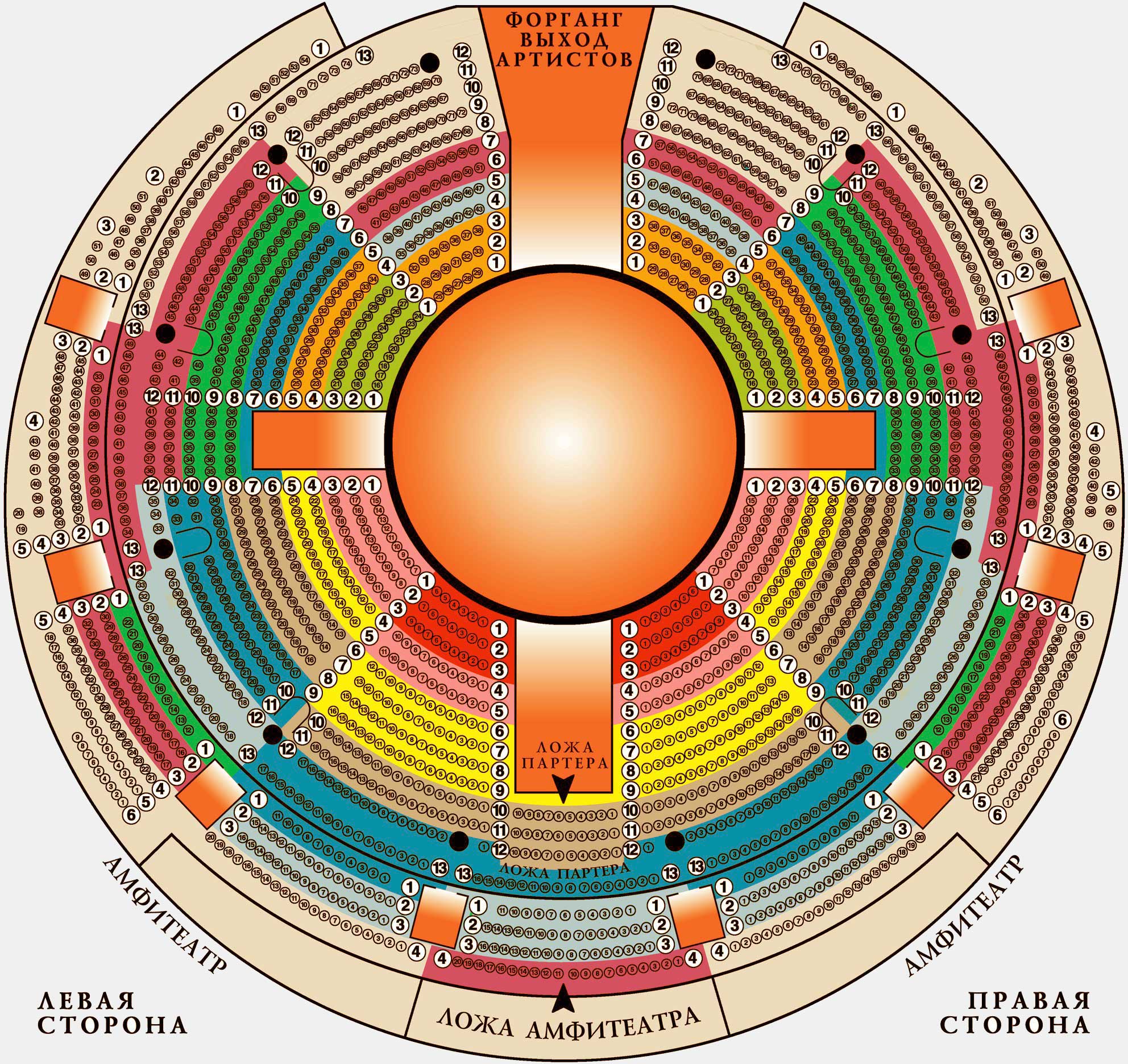 Цирк запашных схема зала с местами